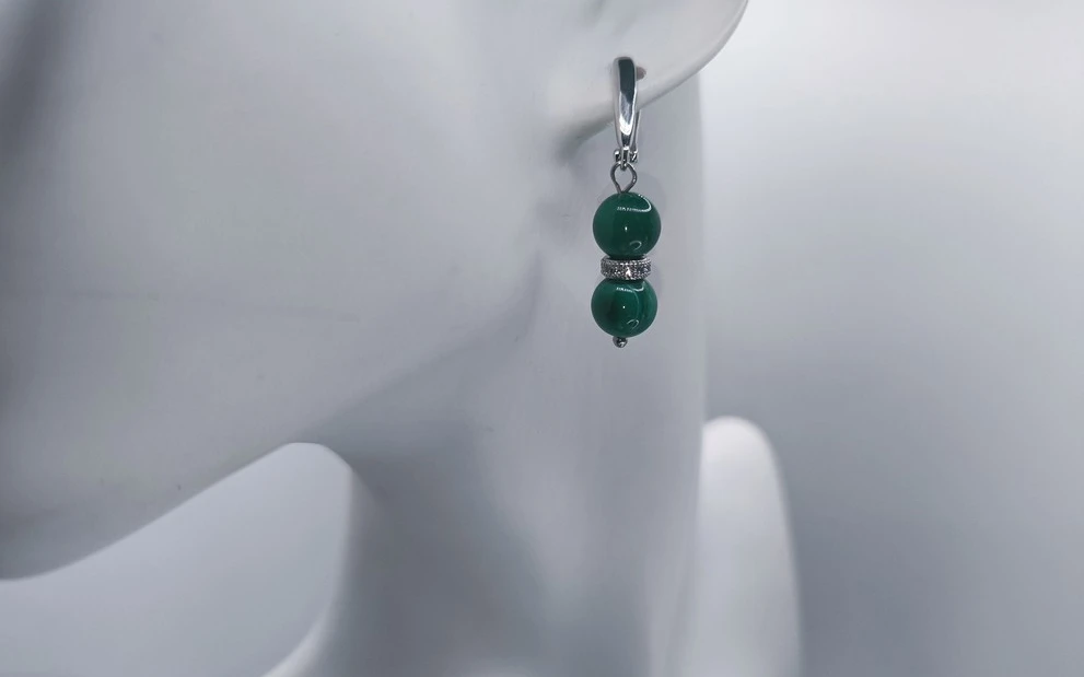 Серьги из малахита ар-3