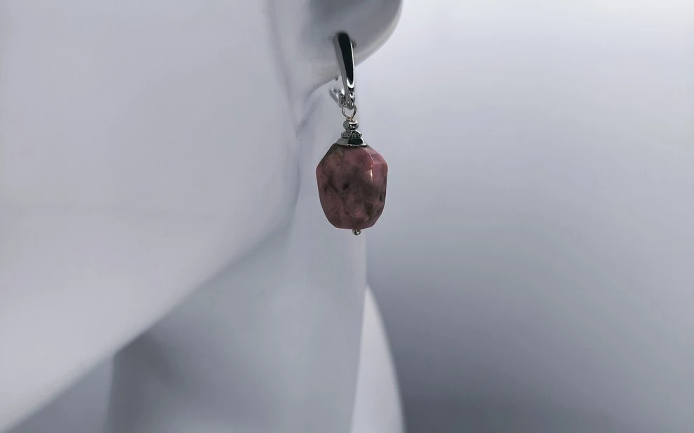 Серьги из родонита ар-4