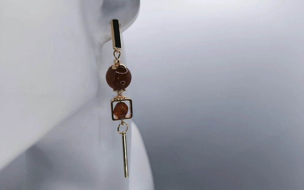 Серьги из сердолика ар-3