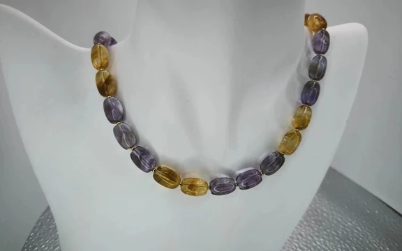 Бусы из аметиста и цитрина