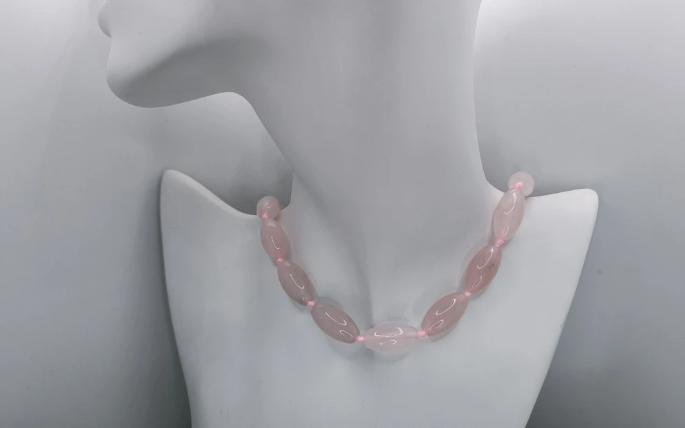 Бусы из розового кварца ар-3