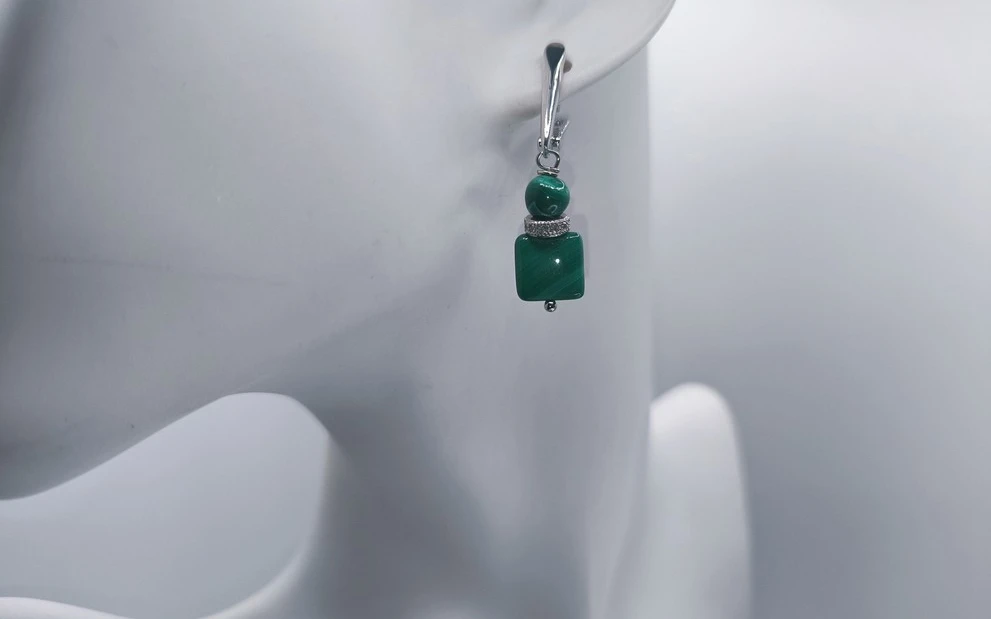 Серьги из малахита ар-4