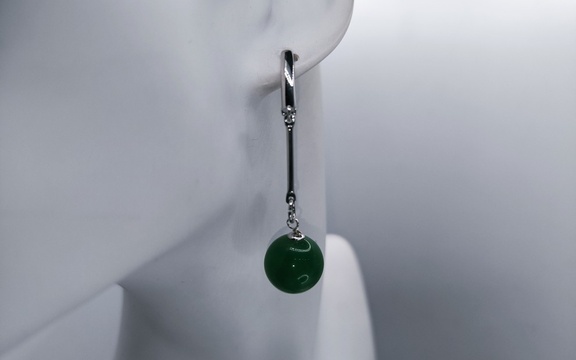 Серьги с хризопразом ар-3