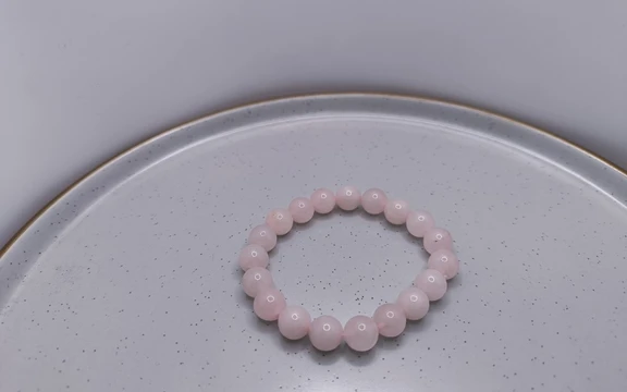 Браслет из розового кварца ар-2
