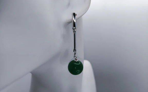 Серьги с хризопразом ар-3