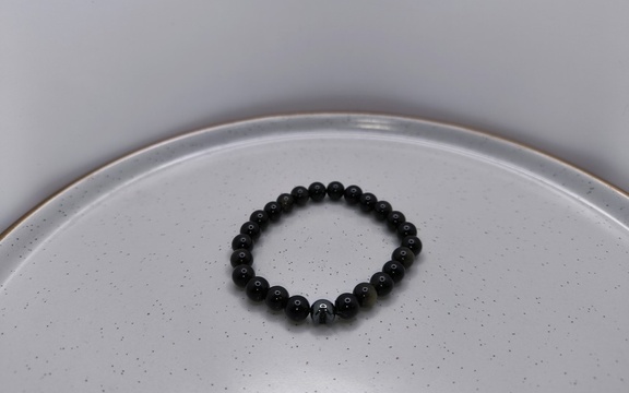 Браслет мужской из обсидиана