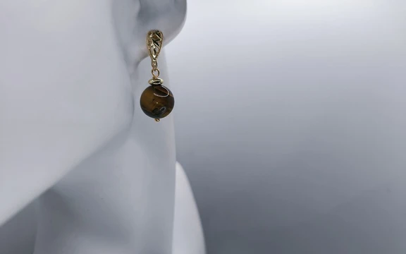 Серьги из тигрового глаза