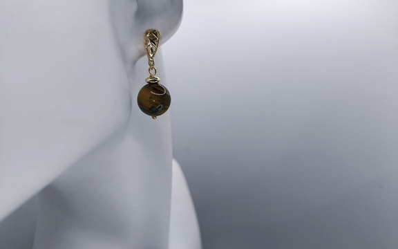 Серьги из тигрового глаза