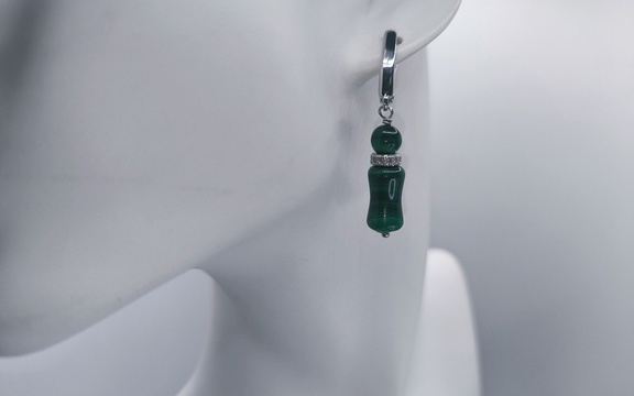 Серьги из малахита ар-2