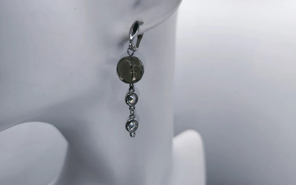 Серьги из раухтопаза ар-3