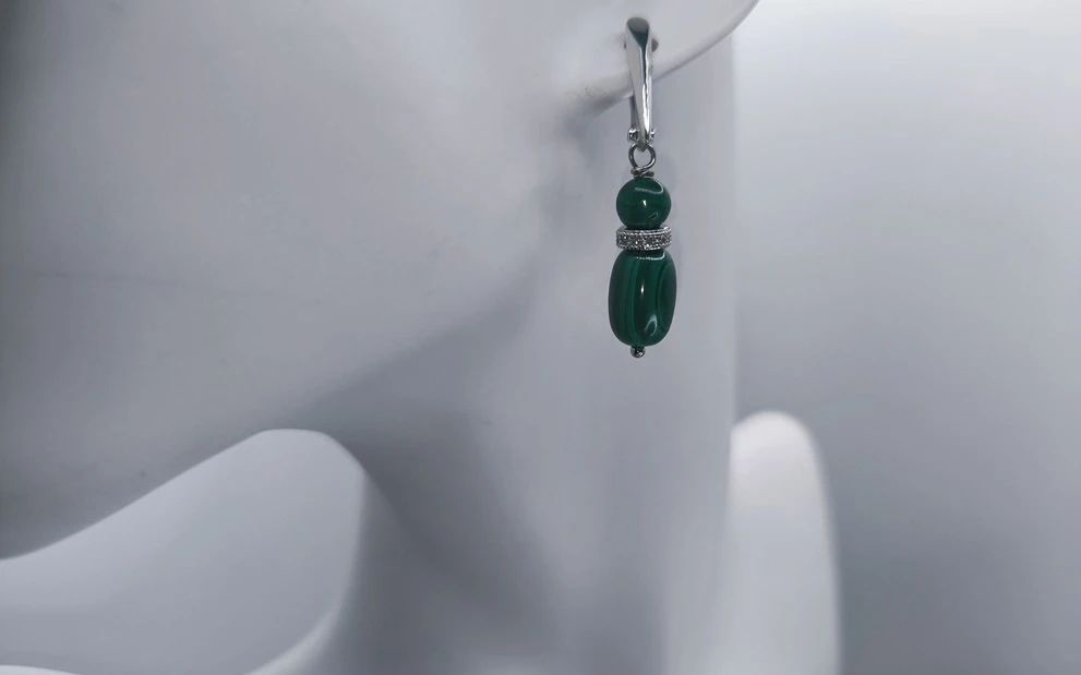 Серьги из малахита ар-6