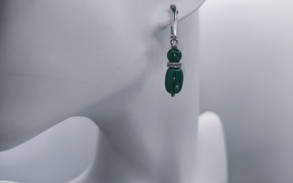 Серьги из малахита ар-6