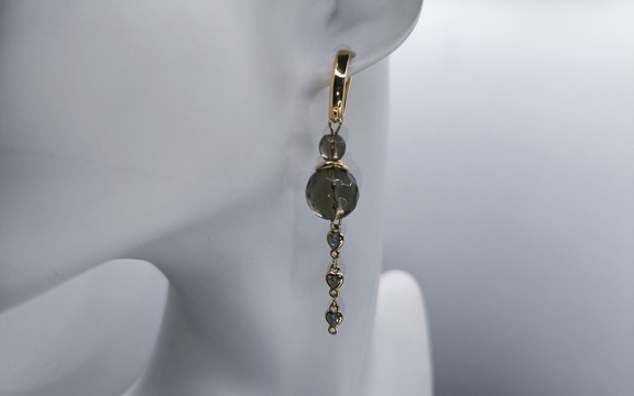 Серьги из раухтопаза