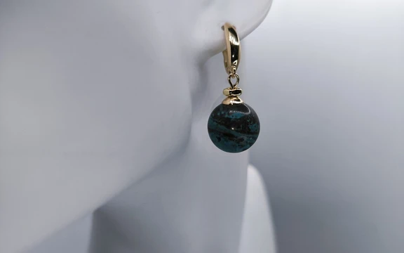Серьги с хризоколлой ар-3