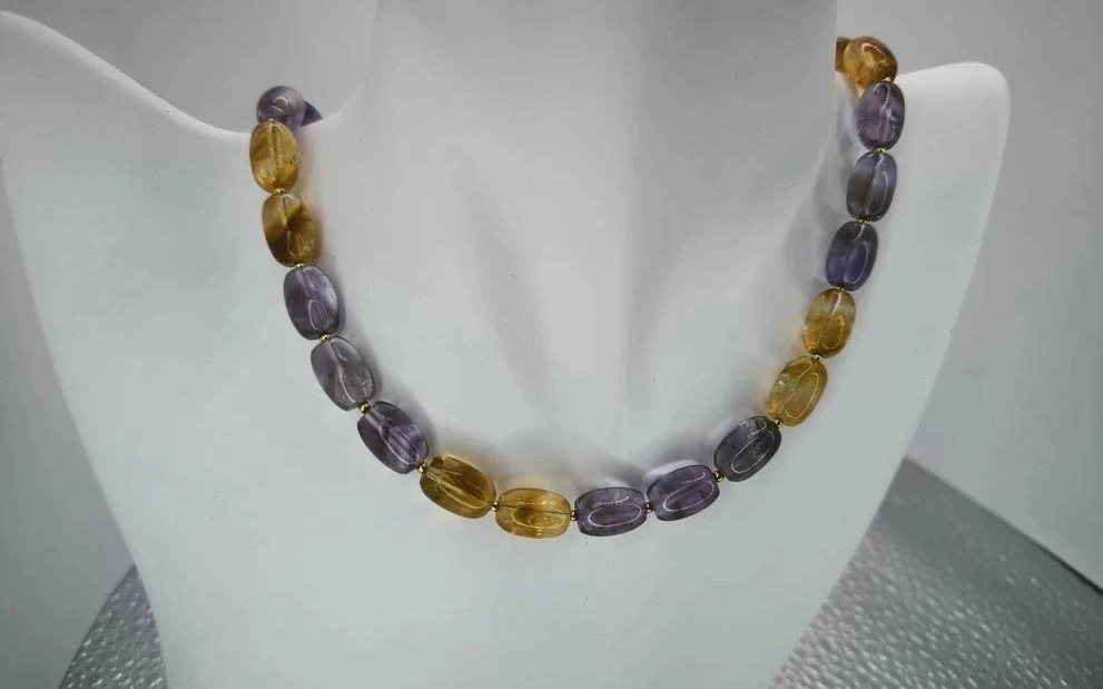 Бусы из аметиста и цитрина